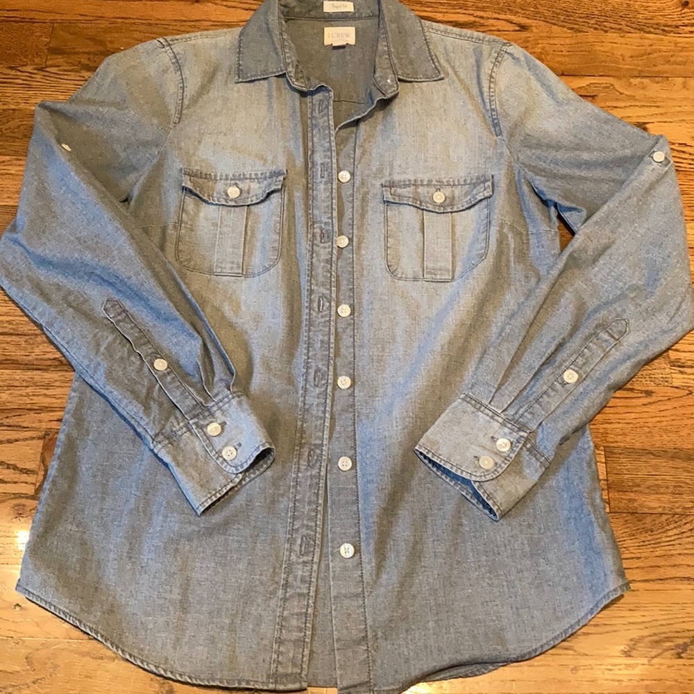 J Crew chambray button down shirt